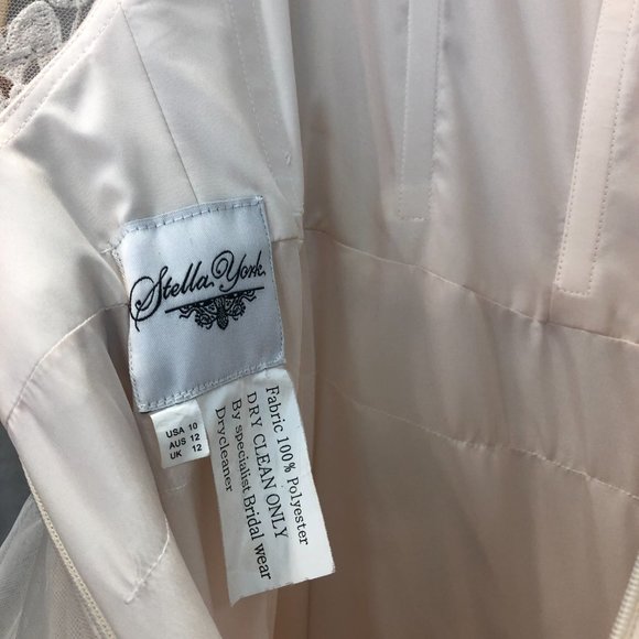 Stella York for Essense of Australia Blush Lace Ballgown Wedding Dress Size 6, - Picture 9 of 9